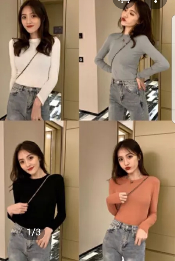 Áo thun tay dài body cực xinh free size dưới 53kg