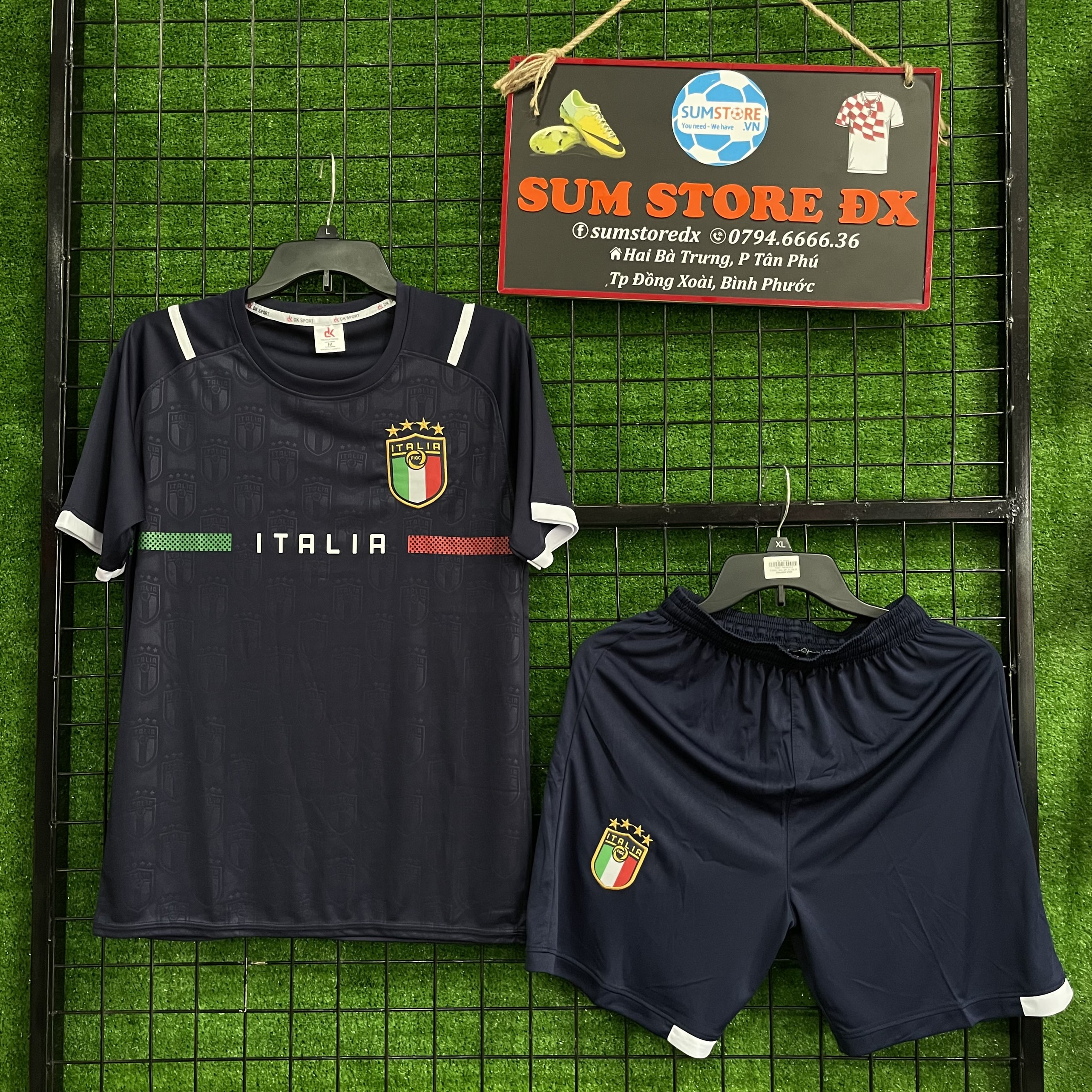 Bộ Quần Áo Bóng Đá Đội Tuyển Quốc Gia Ý Xanh Đen DK - Áo Đấu Italia Cực Hot  2021 Mẫu Mới, Cực Đẹp