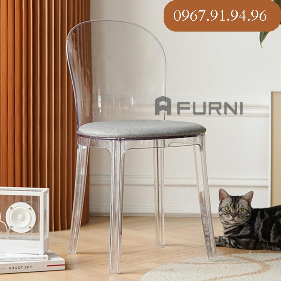 Ghế nhà hàng nhựa trong suốt, ghế ăn nhựa trong suốt, ghế phòng ăn bằng nhựa trong suốt, ghế nhựa phòng ăn nhập khẩu, ghế ăn nhập khẩu bằng nhựa ICE 2A-PC | Nội Thất Furni