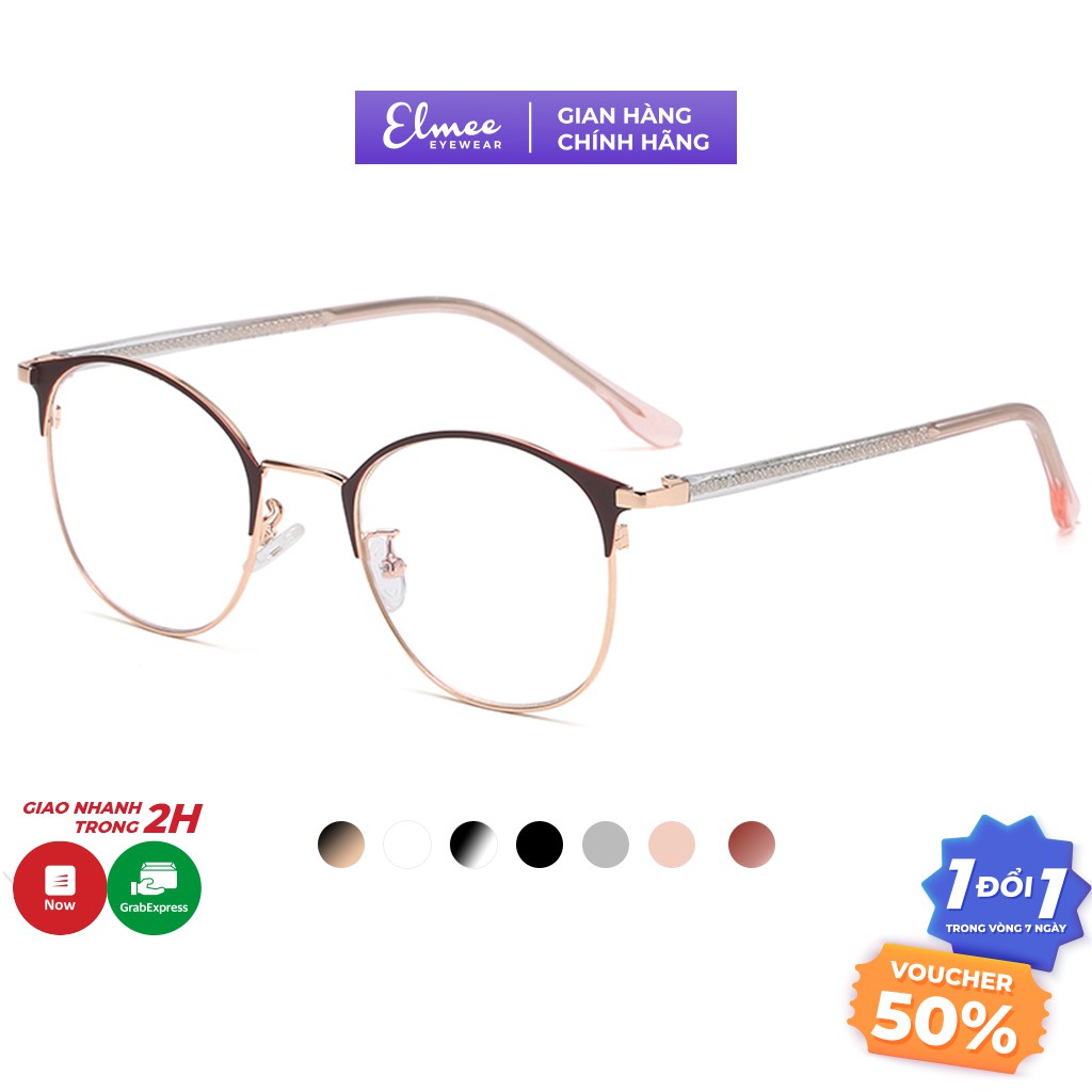 Gọng kính cận nữ Elmee mắt tròn nhẹ nhàng màu sắc thời trang phù hợp nhiều khuôn mặt E1030