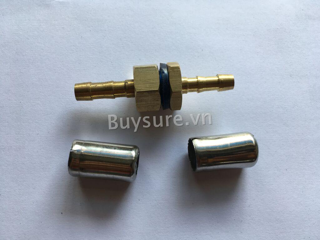 Bộ đầu nối dây rửa xe 6.5mm kèm 2 chụp inox