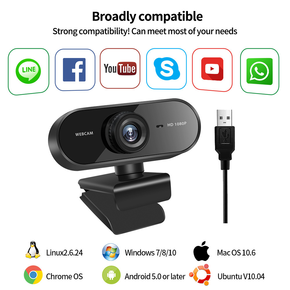 WEBCAM MÁY TÍNH CÓ MIC FULL HD 1080P - web cam usb camera pc laptop livestream học zoom online