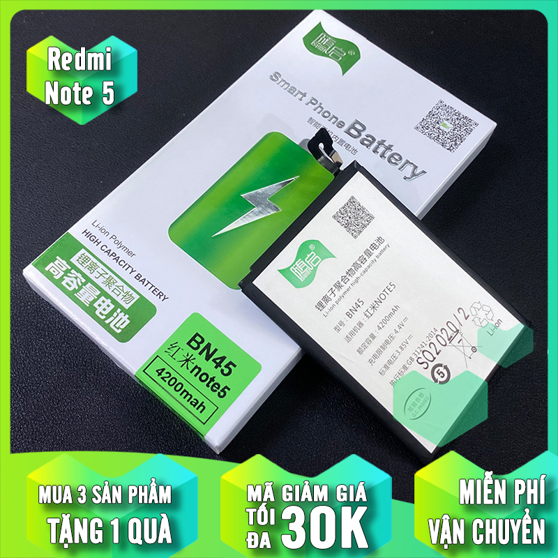 Pin Suiqi Li-ion thay thế cho Xiaomi Redmi Note 5/Redmi Note 5 Pro (BN45) 4200mAh