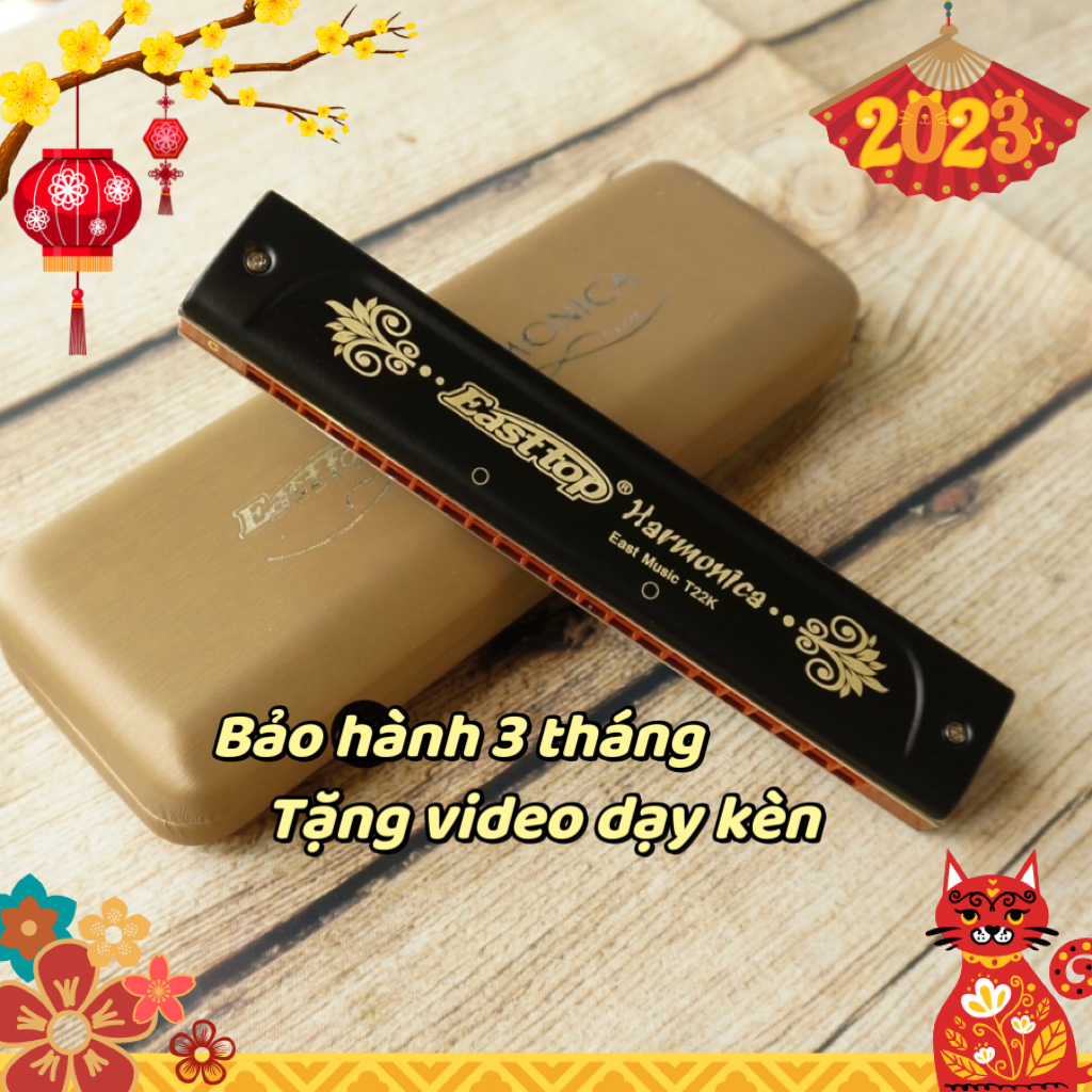 🎵kèn harmonica 22 lỗ 🎶 tremolo easttop t22k - màu đen