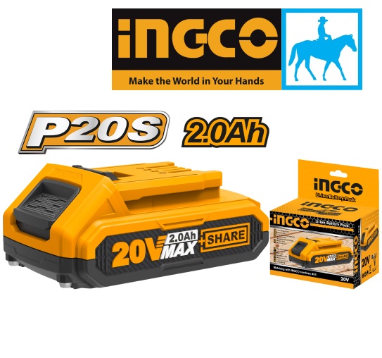 Pin sạc 20v 2.0ah max lithium-ion ingco fbli20011 tfbli20011