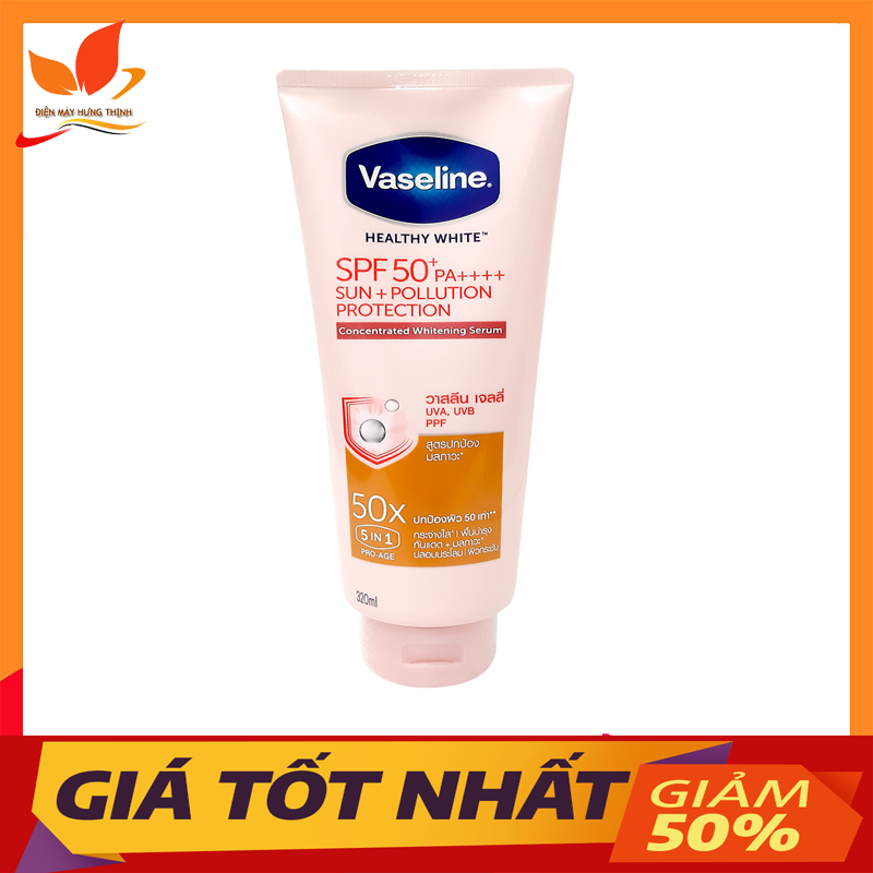 Dưỡng thể trắng da Vaseline 50x SPF50++ 320ml Thái lan
