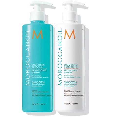 Cặp gội xả suôn mượt Moroc smoothing shampoo conditioner 2 dung tich 500ml va 1000ml cho tóc siêu mượt, mềm mại
