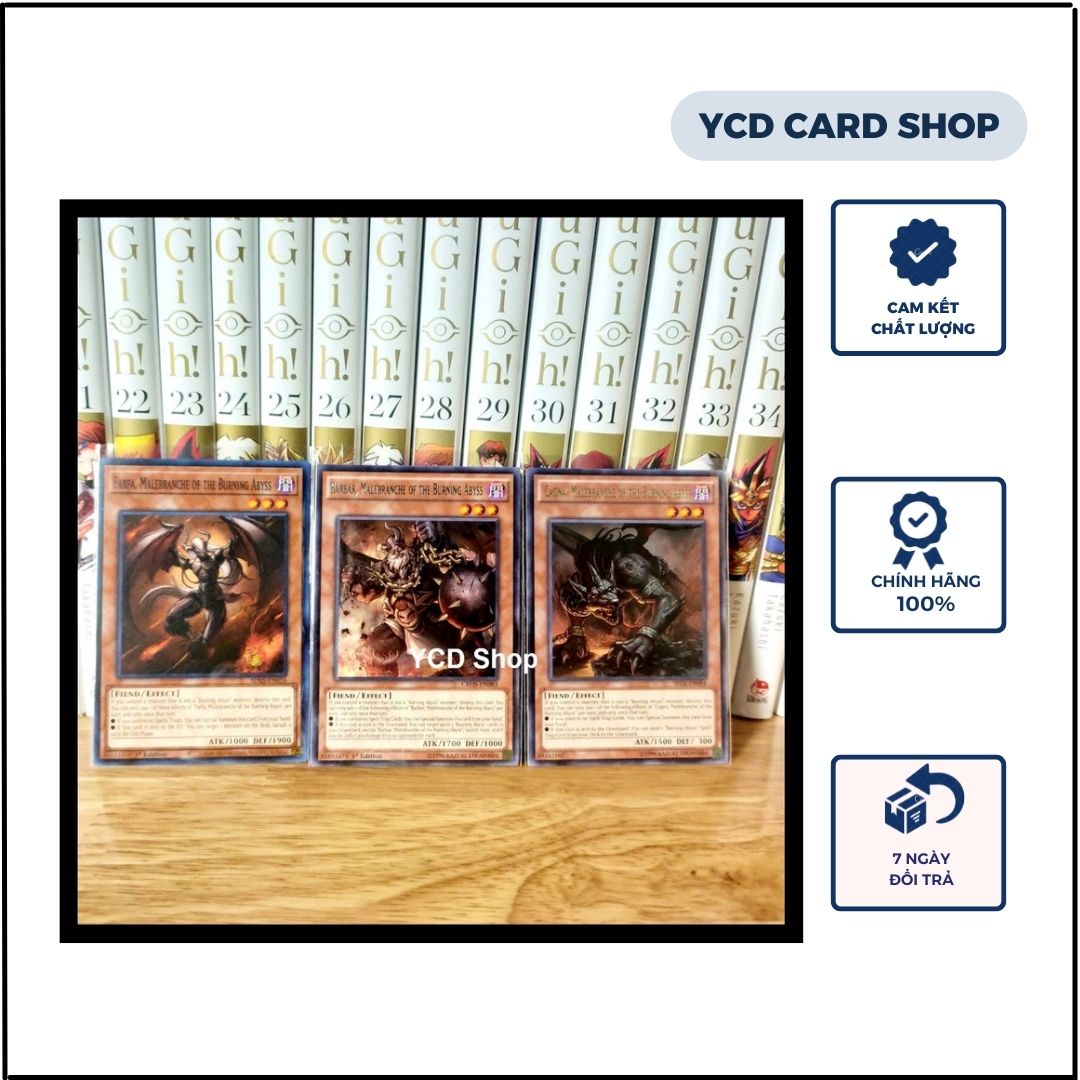 Thẻ bài yugioh chính hãng set 3 lá Burning Abyss