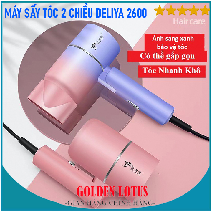 Máy sấy tóc 2 chiều nóng lạnh Deliya 2600 , máy sấy tóc mini, máy sấy tóc cao cấp, máy sấy tóc ion âm - Có Nano Không Hư Tổn Tóc Bảo Hành 12 Tháng