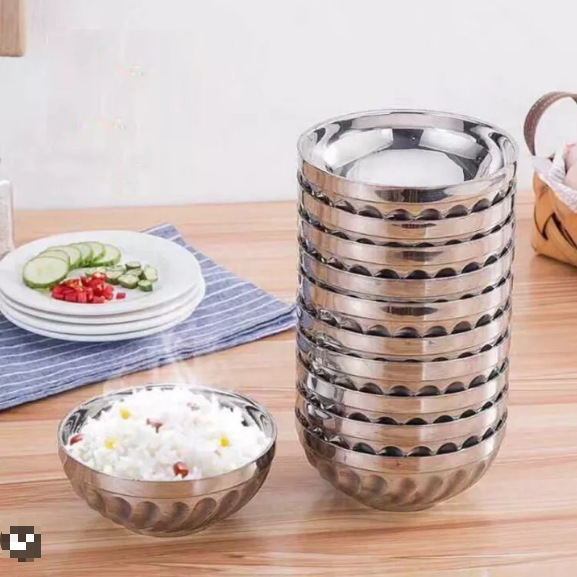 [HCM]Bộ 10 chén inox 2 lớp cách nhiệt (Bạc)