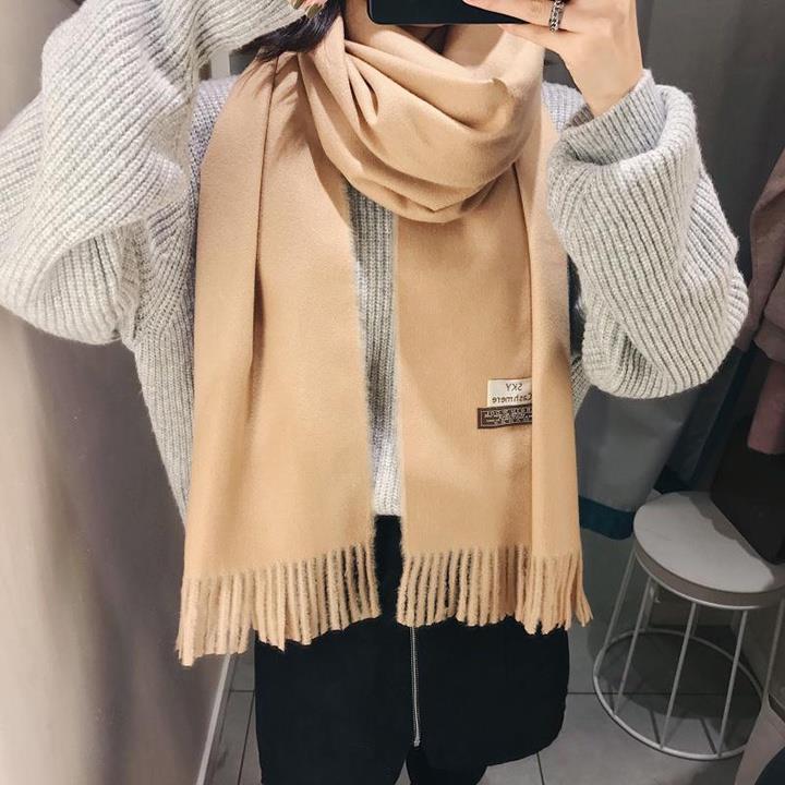Khăn len choàng cổ lông cừu chất len dệt mịn - Khăn Cashmere Quảng Châu loại 1 quàng cổ giữ ấm mùa đông cho nam nữ