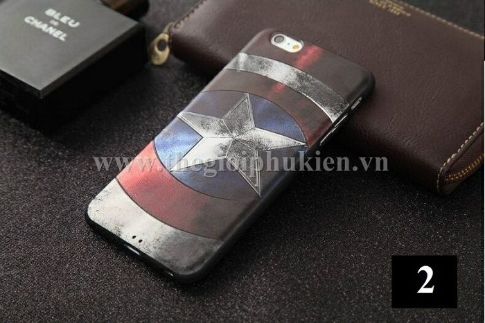 Ốp silicon 3D chống sốc iPhone 6 Plus, 6S Plus hãng My Colors hình Captain Ameria