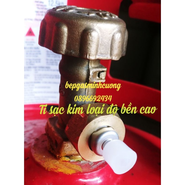 Cục sạc gas dùng cho bình ren ngoài sang lon gas mini , tặng 10 nút nhựa.