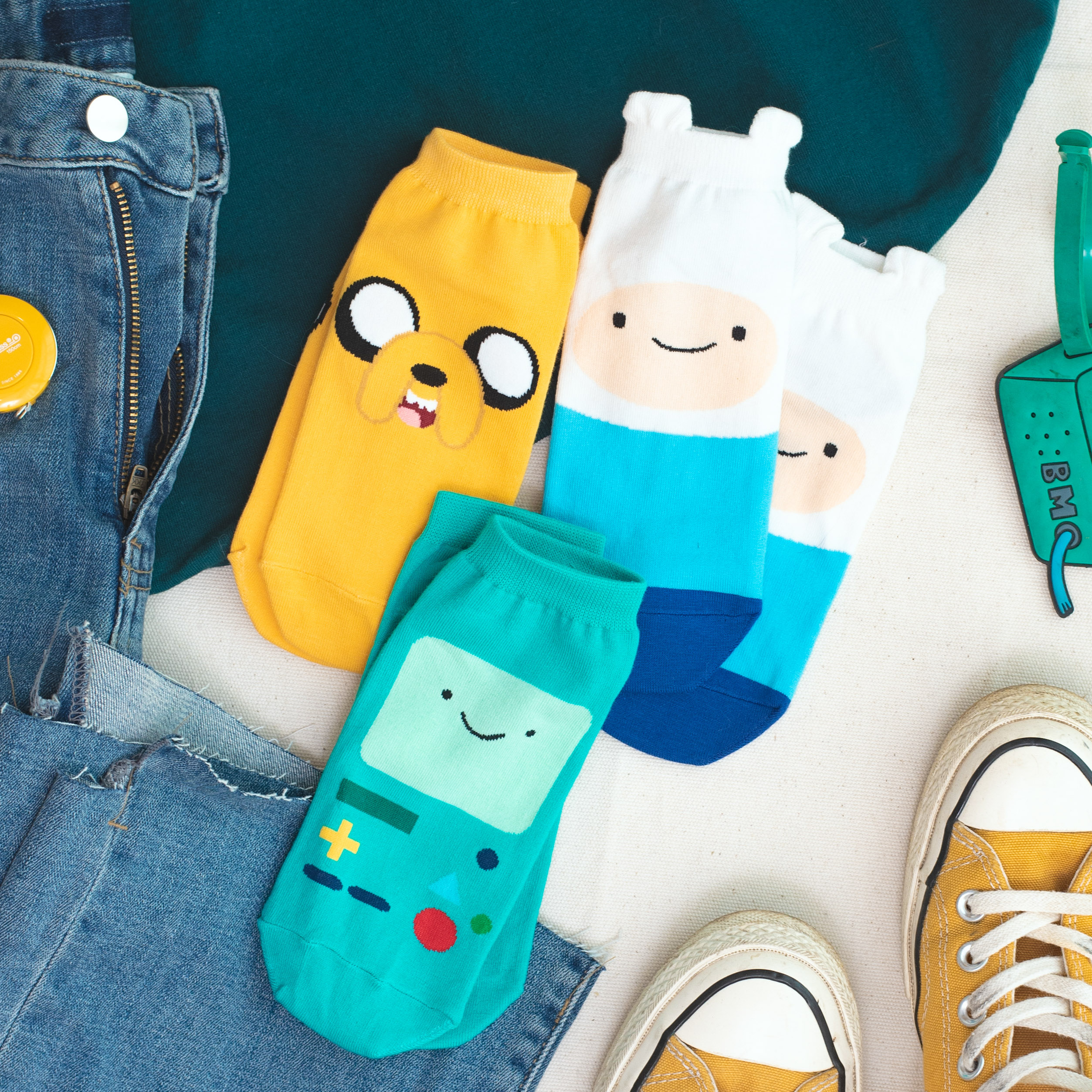 Adventure time face low - tất vớ thấp cổ unisex nhân vật hoạt hình giờ phiêu lưu, bản quyền cartoon, nhập khẩu hàn quốc