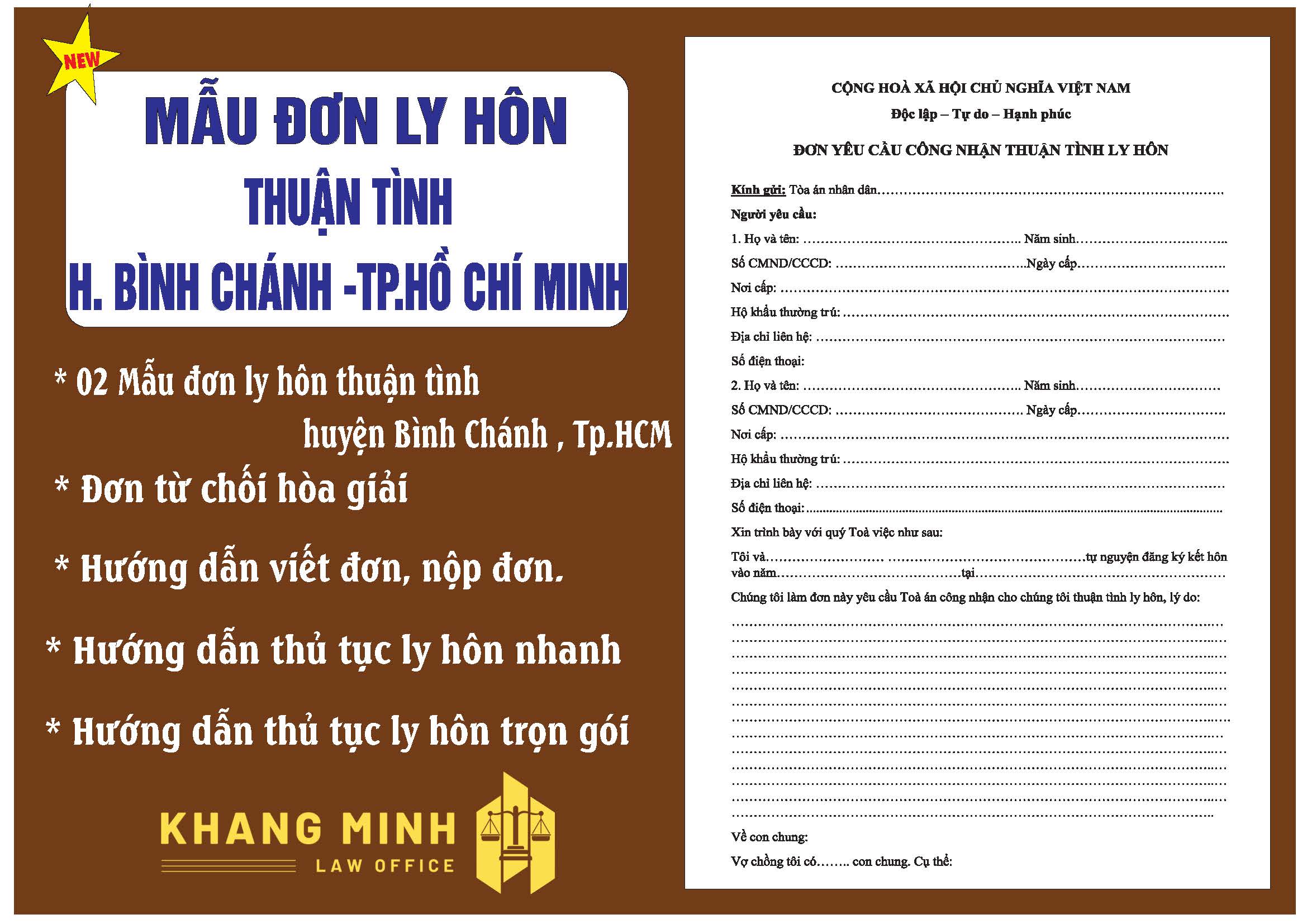 Đơn ly hôn thuận tình huyện Bình Chánh