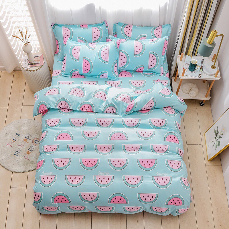 Trọn bộ 4 món cotton poly nhập mẫu dưa hấu