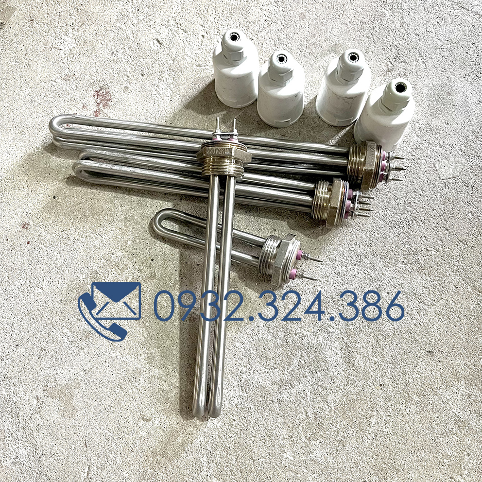 Điện trở củ ren 32, thanh nhiệt củ ren, thanh nhiệt phi 32 đủ công suất inox 304 - thanh nhiệt nồi cháo