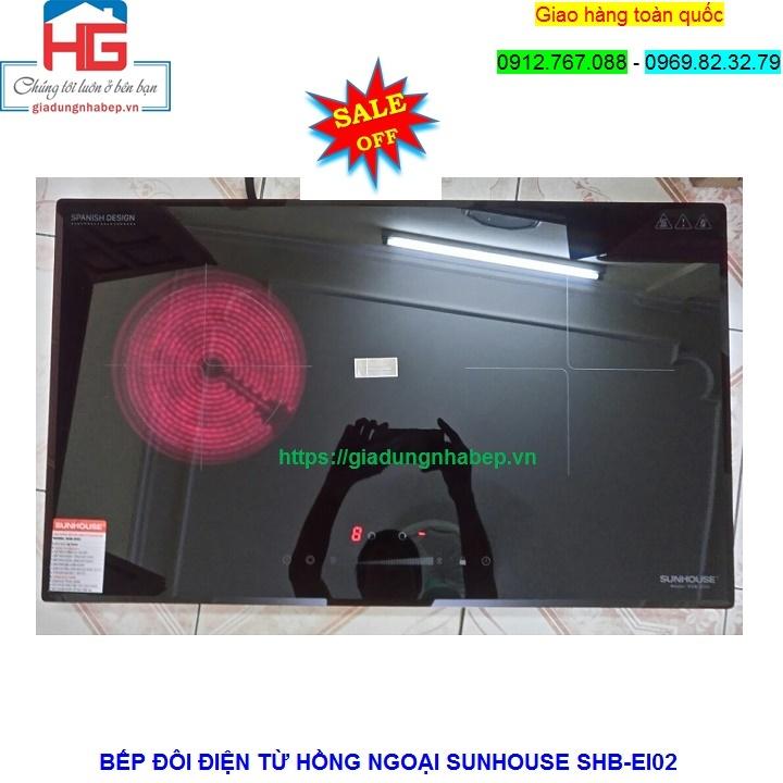 Bếp đôi từ hồng ngoại sunhouse shb-ei02