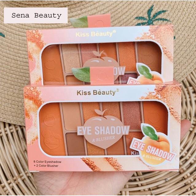 ✗✠✉  Set Trang Điểm Kiss Beauty Gồm 8 Ô Phấn Mắt   2 Ô Phấn Má Tiện Dụng [salesale]