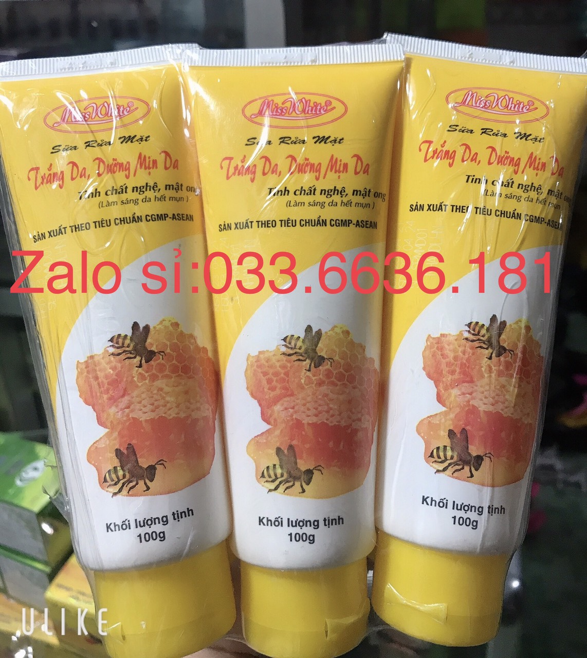 Lẻ 1 chai sửa rửa mặt misswhite tinh chất nghệ và mật ong giúp trắng da,dưỡng mịn da chai 100g