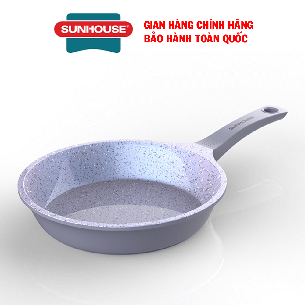 Chảo chiên siêu bền vân đá đáy từ Sunhouse Mama SHG1124MMA/SHG1128MMA - Chảo vân đá Sunhouse, Chảo đáy từ Sunhouse, Chảo chống dính đá hoa cương siêu bền kháng khuẩn, nhôm đúc nguyên khối, Size 24cm, Size 28cm, sử dụng mọi loại bếp