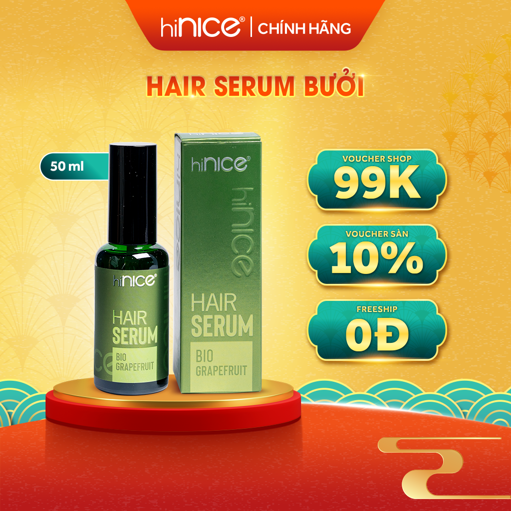 Tinh dầu Bưởi - Serum dưỡng tóc hiNICE giúp dưỡng ẩm, giữ nếp tóc uốn chuẩn Salon 50ml