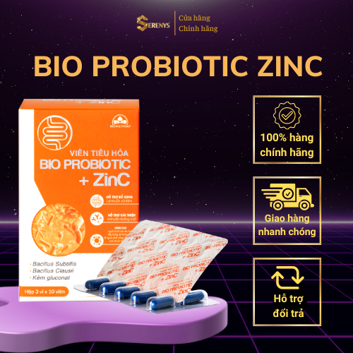 Viên uống tăng cường tiêu hóa Bio Probiotic +ZinC 30 viên - Hàng chính hãng