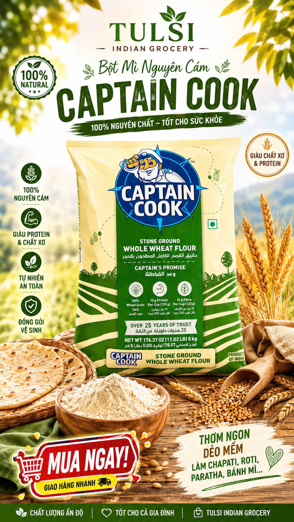 Captain Cook atta 5kg Bột Mì