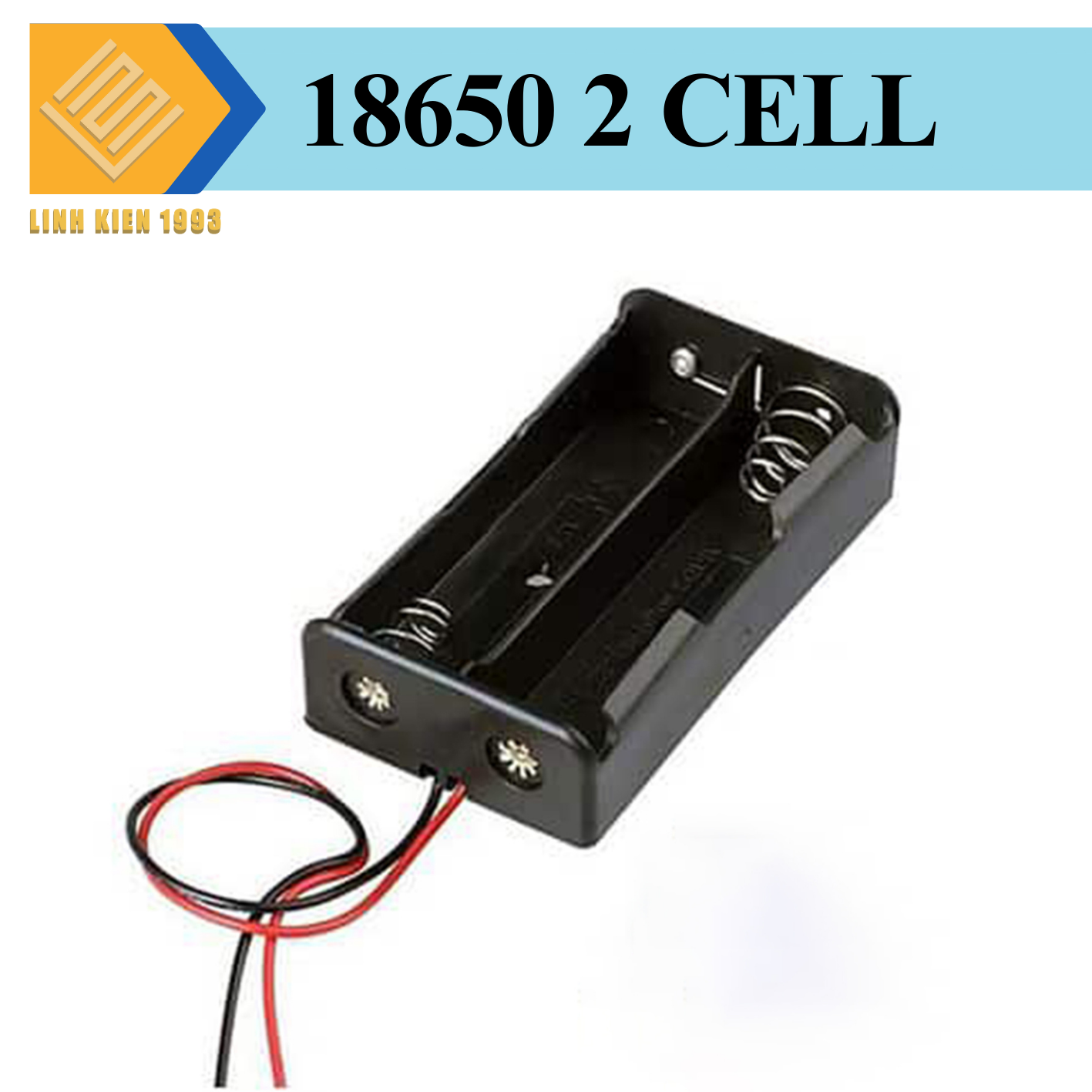 Đế 2 pin 18650 mắt nối tiếp