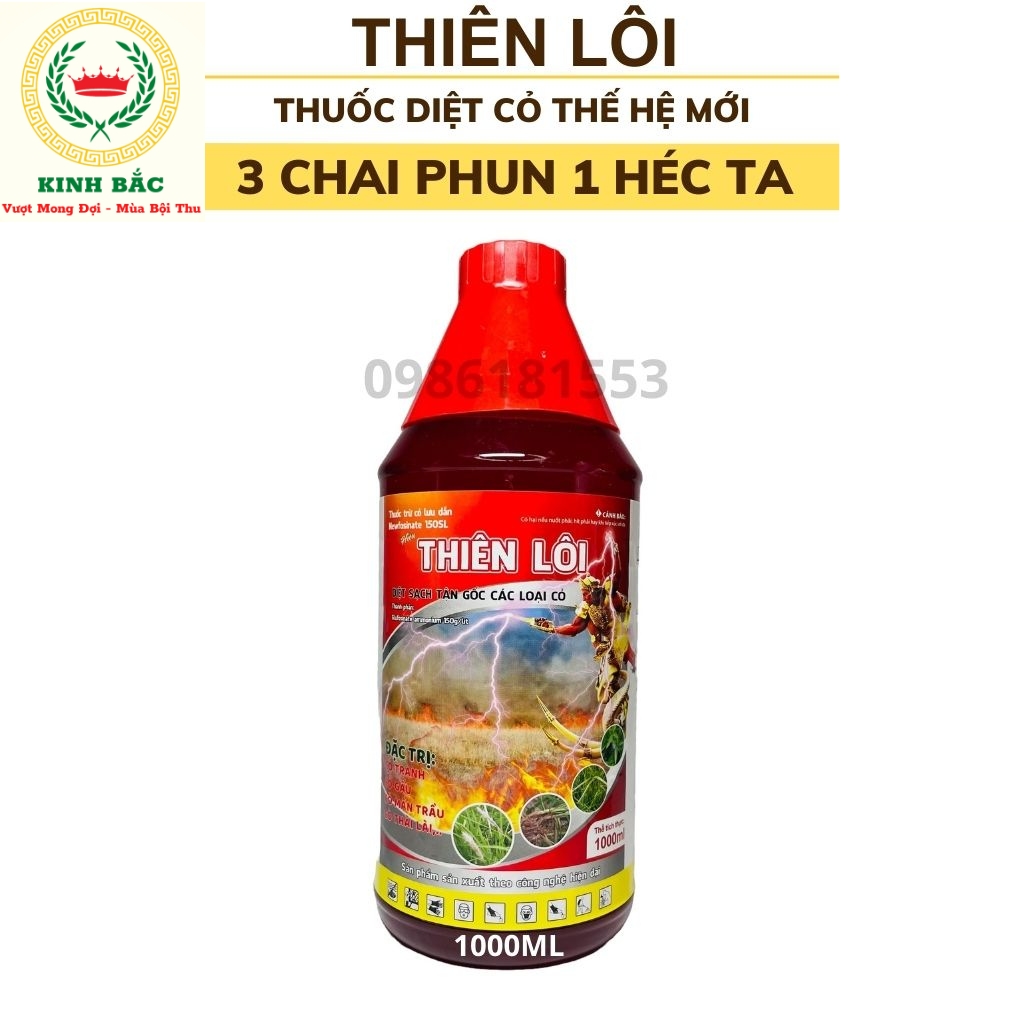 Thuốc Trừ Cỏ Thiên Lôi Chai 1000ml Diệt Được Các Loại Cỏ Cứng Đầu Nhất, Cỏ Màn Trầu, Cỏ Tranh, Cỏ Thài Lài...