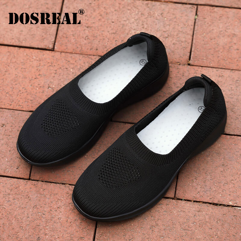 DOSREAL Giày Nữ Thời Trang Giày Lười Thoáng Khí Đi Bộ Bình Thường Giày Giày Chạy Màu Đen Hàn Quốc Cho Nữ HOT ●9/16☒☑▣ - 4