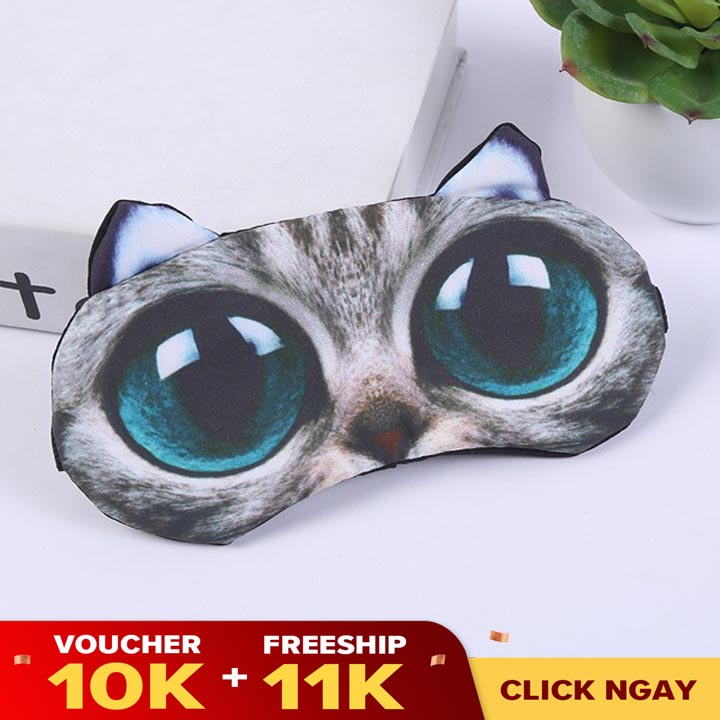 Bịt Mắt Ngủ Cao Cấp Kèm Túi Nước Massage Họa Tiết Thú 3D Dễ Thương - TT CIRINO