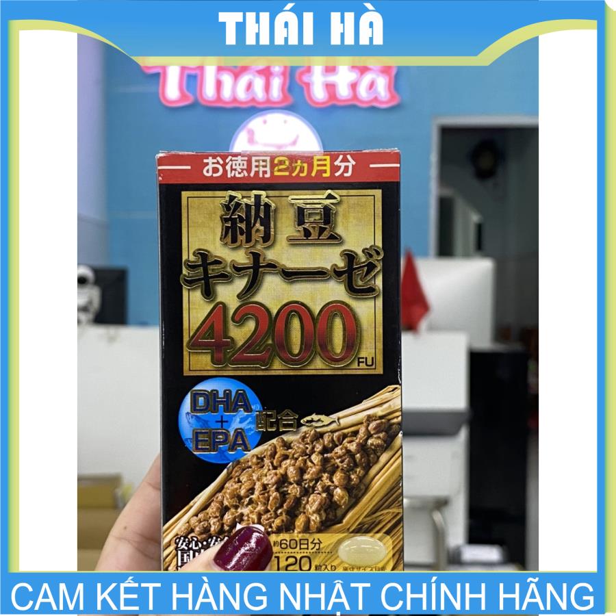 VIÊN NATTO 4200FU 120 VIÊN DHA EPA NHẬT BẢN PHÒNG ĐỘT QUỴ TAI BIẾN ĐIỀU HOÀ HUYẾT ÁP BỔ NÃO THẦN KINH HỘP 2 THÁNG UỐNG
