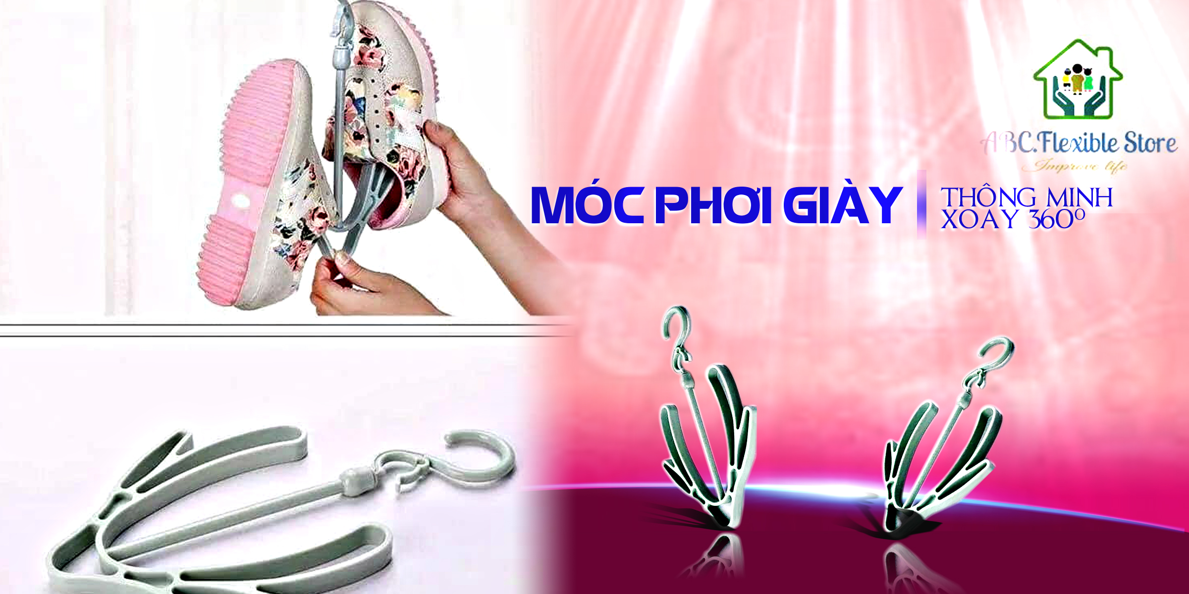 Móc phơi giày 2 nhánh tiện dụng, phơi giày nhanh khô