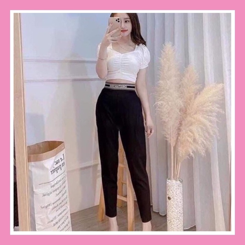 Quần bom baggy nữ lưng cao cạp chun hot hit chất thun umi co giãn siêu đẹp có bigsize QB01