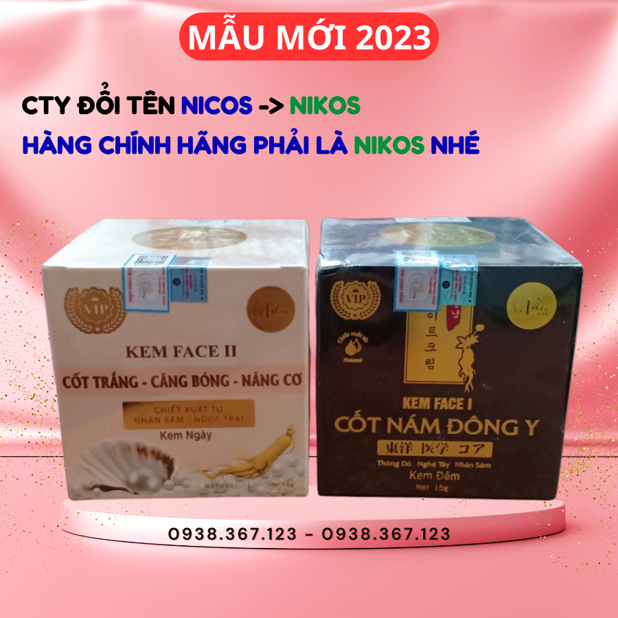Combo kem cốt trắng đông y nicos ban ngày và kem cốt nám đông y nicos ban đêm 15gx2 - helena cosmetics