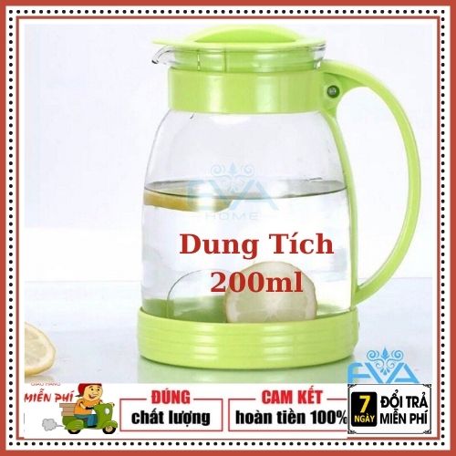 [HCM]Bình thủy tinh 2000ml (2 lít) đựng nước cam chanh đựng nước uống tiện lợi. Bình thủy tinh có quai
