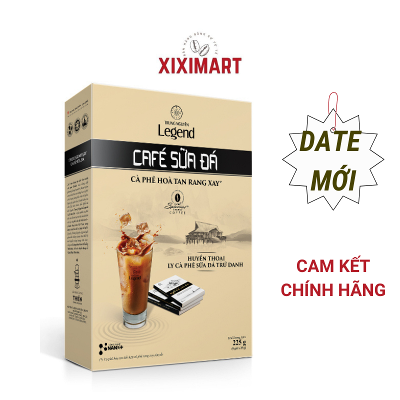Cà phê hòa tan legend cafe sữa đá trung nguyên legend hộp 225g , cafe sữa đá ngon nhất thế gian xiximart