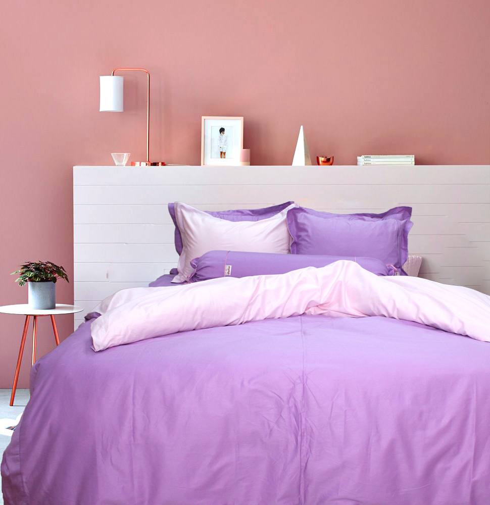 Bộ ga gối drap giường màu trơn cotton satin Ai Cập Julia 535