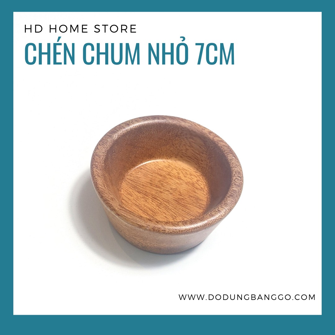 [Dụng cụ nhà bếp hiện đại] - Chén chum nhỏ, gỗ tự nhiên nguyên khối