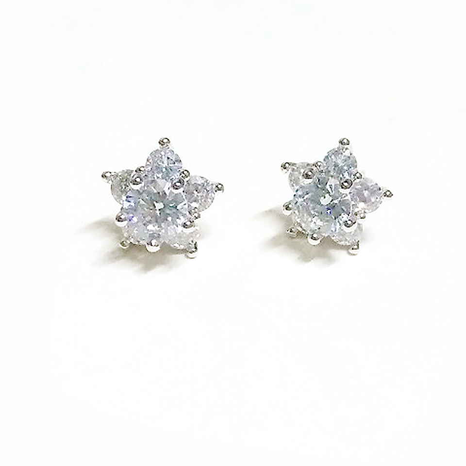 [HCM]Bông tai nữ nụ 4 chấu hình bông hoa đính đá cz giả kim cương sáng lấp lánh đeo sát tai - moon store acc
