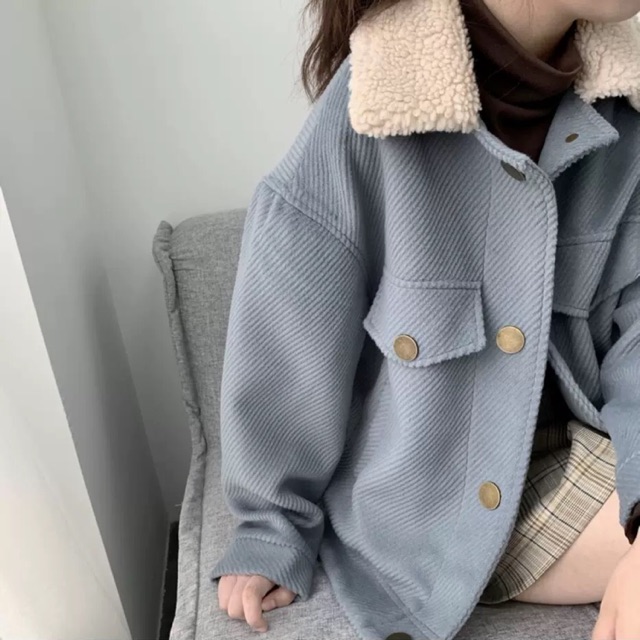 Áo khoác jacket dạ nhung đang sẵn