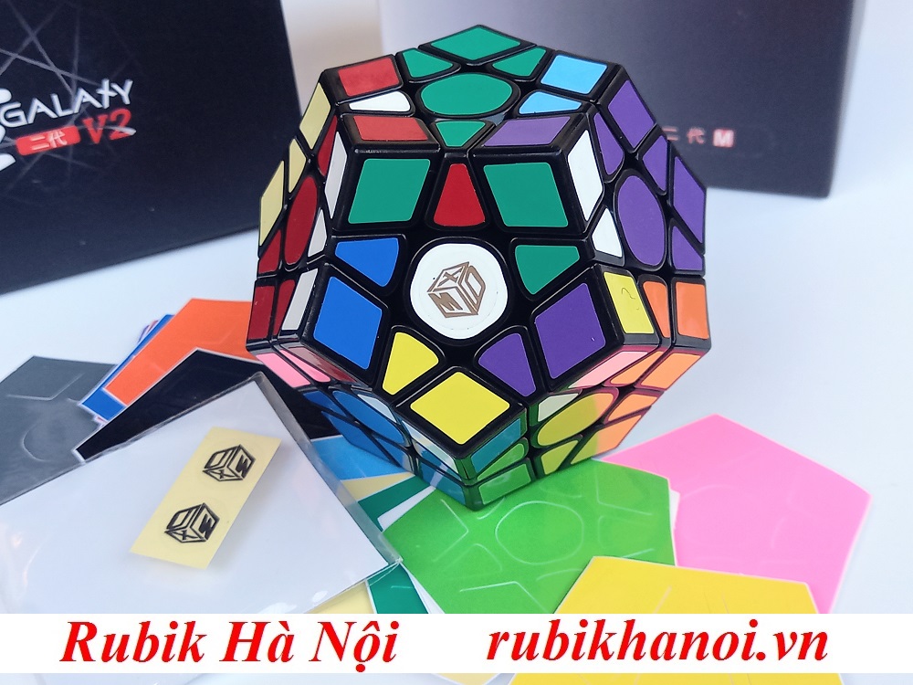 Rubik megaminx qiyi xman v2m black có nam châm cao cấp