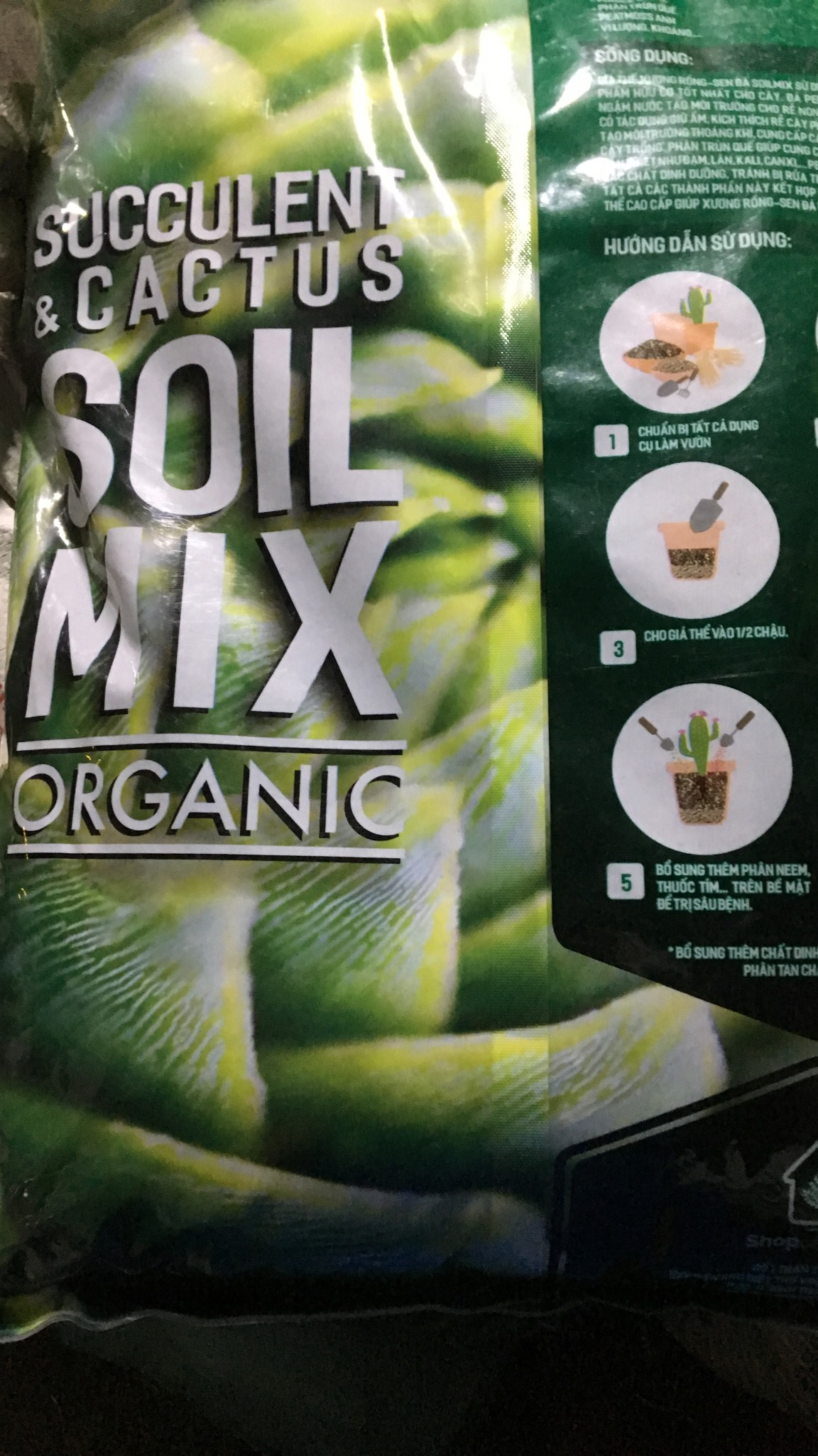 Giá thể trồng sen đá và xương rồng SOIL MIX BAO 15 LÍT