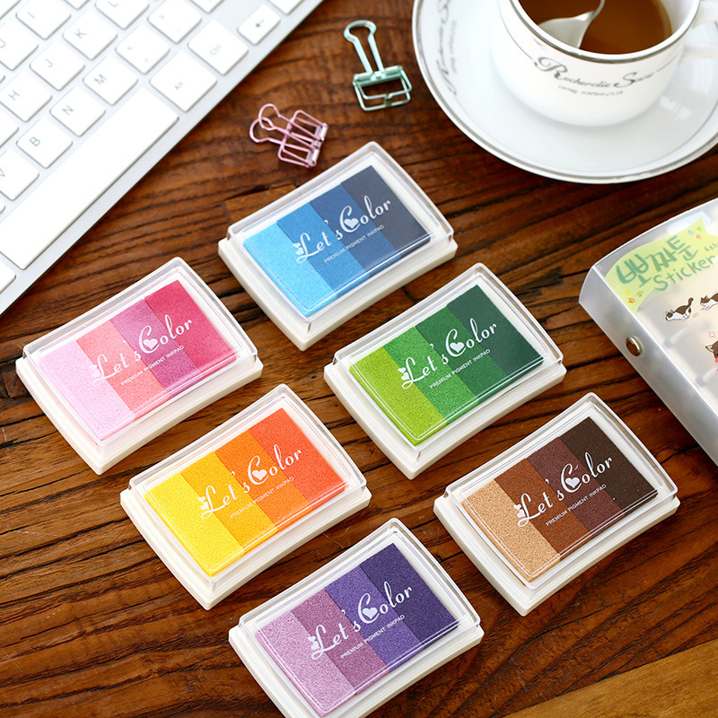 Mực dấu 4 trong 1 lets color in con dấu/vân tay trang trí m1