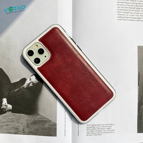 Ốp iPhone X Xs Xs Max 11 11 Pro 11 Pro Max 7 8 Plus, Ốp lưng iPhone da viền trắng sang trọng