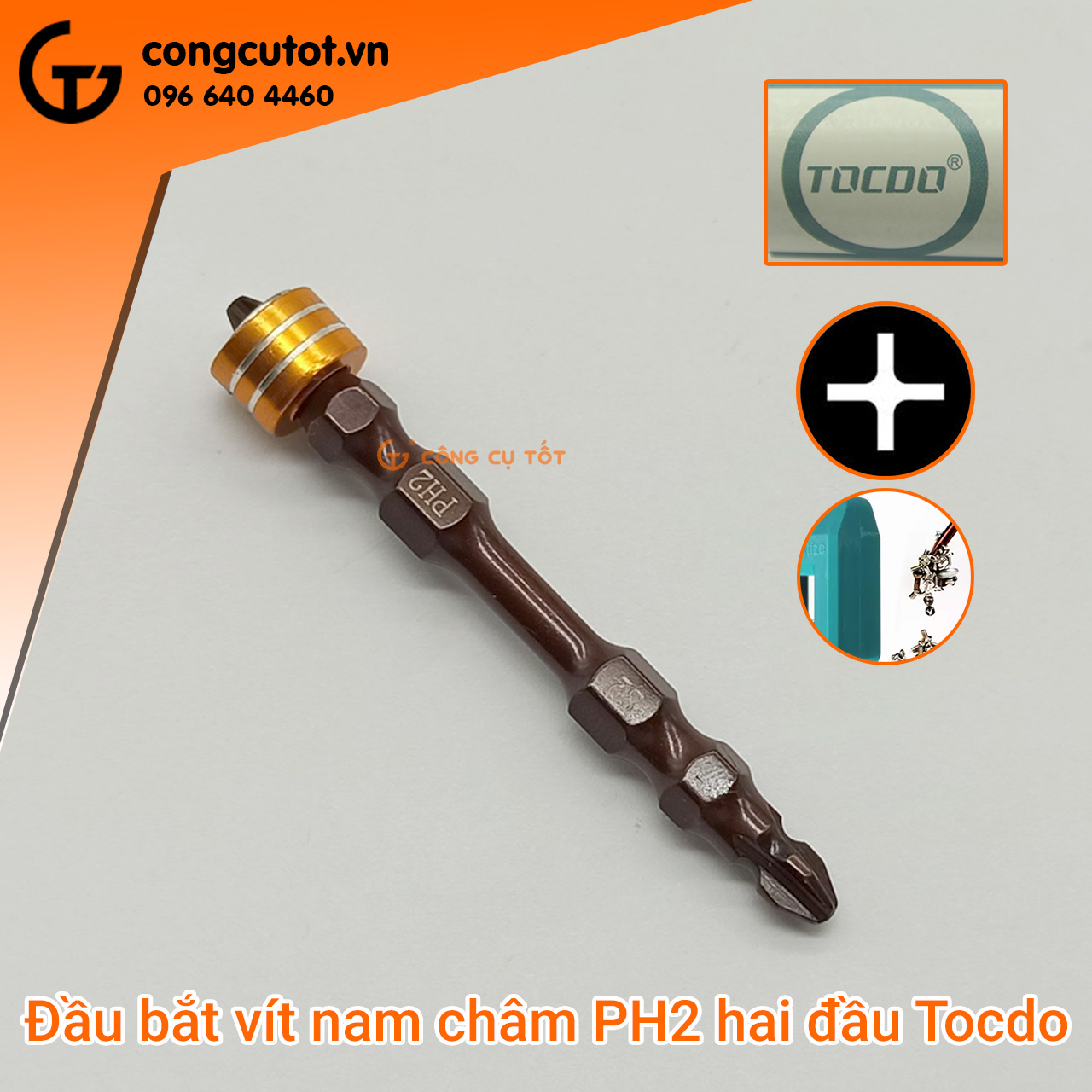 Mũi bắt vít 4 cạnh thay 2 đầu chuôi từ tính dài 65mm hãng TOCDO-218