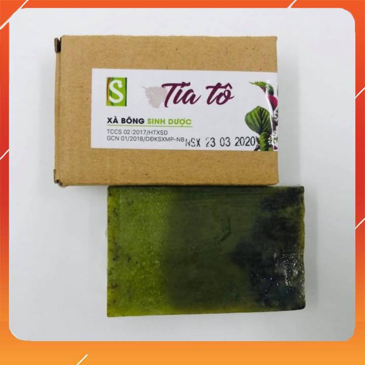 Xà Bông Sinh Dược Tía Tô 100gr (Hoàn toàn từ thiên nhiên)