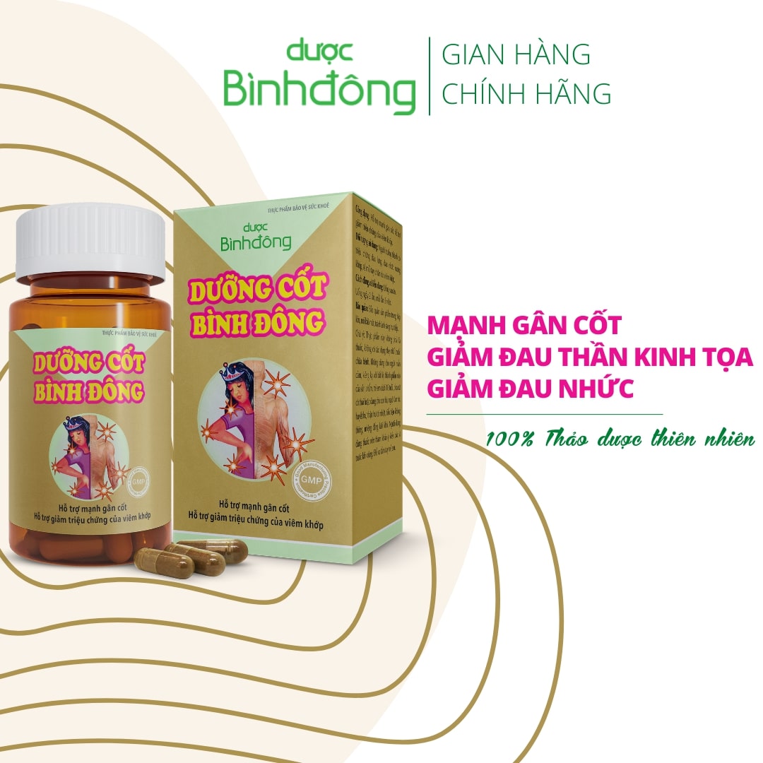 Dưỡng Cốt Bình Đông - Giảm đau thần kinh tọa, đau nhức xương khớp - hộp 60 viên nang
