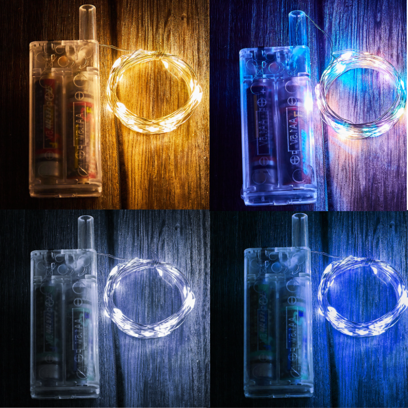 Đèn led dây trang trí phòng ngủ 3 mét dùng pin tiểu aa phòng led dây fairylight đom đóm dùng pin tiện lợi